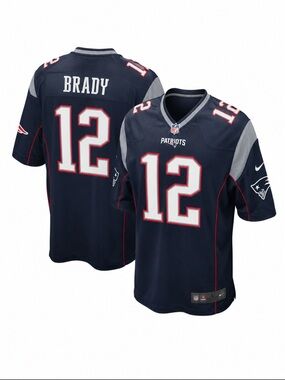 Nike Tom Brady #12 New England Patriots On Field Game Jersey In Navy Large EUC!